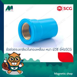 ข้อต่อตรงเกลียวในทองเหลือง PVC ยี่ห้อ SCG